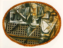 畢卡索：有藤椅的靜物，1912，26