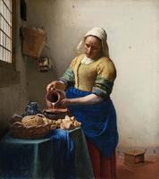 《倒牛奶的女佣》荷蘭畫家維米爾善用色彩與光線-摘自網路 .jpg
