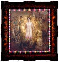 圖二：吳天章，《戀戀紅塵II-向李石樵致敬》，油彩、玻璃光學、錄像，218x206cm，1997