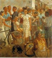 圖三：李石樵，《市場口》，油彩、畫布，1945