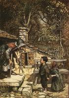 《農神吞噬其子》，哥雅，1819-1823。圖片來源：Wikipedia「糖果屋」中的巫婆為求長生而誘拐烹食孩童。圖片來源：Wikipedia
